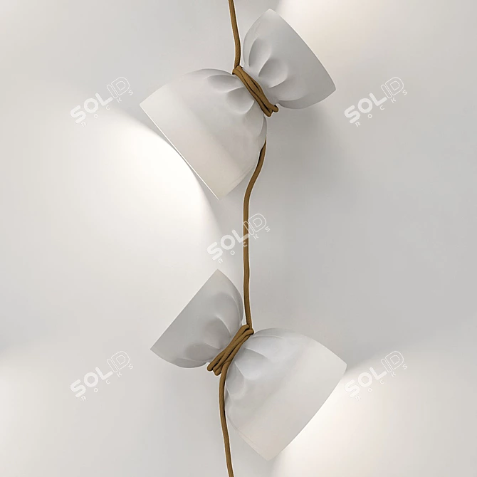 Elegant Crumpled Paper Pendant 3D model image 3