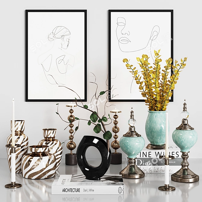 Corona Decor Set: 24-Piece Collection 3D model image 1