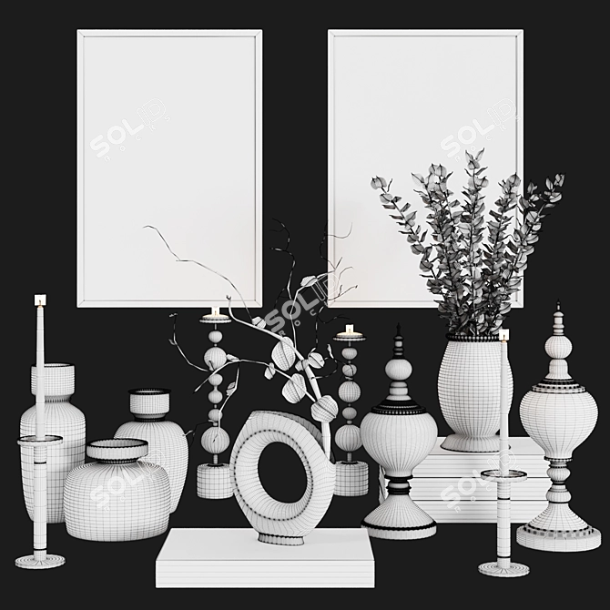 Corona Decor Set: 24-Piece Collection 3D model image 2