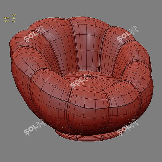 Cozy White Sherpa Swivel Chair 3D model image 2