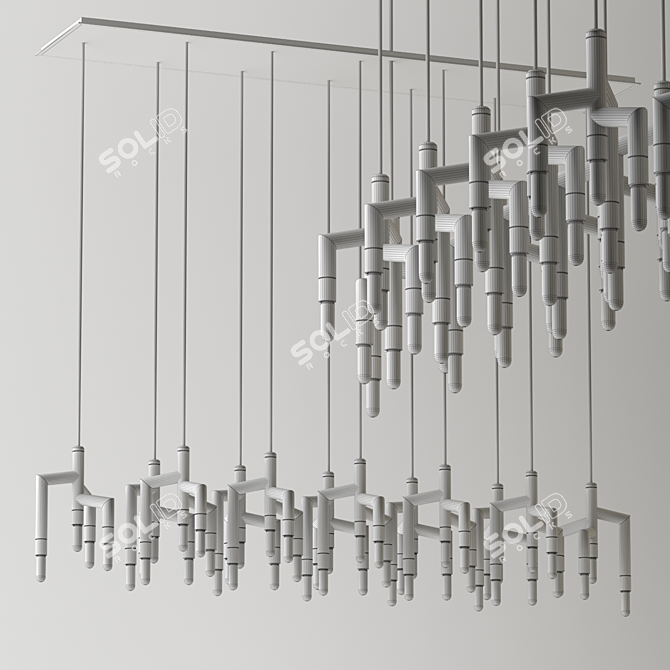 Elegance Defined: Rameau Chandelier 3D model image 2
