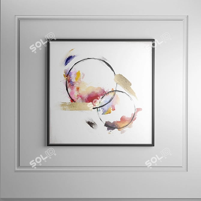 Abstract Circles Framed Picture 3D model image 1
