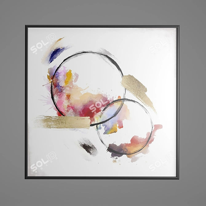 Abstract Circles Framed Picture 3D model image 11