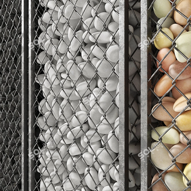 Oval Pebble Gabion for Low N5 Landscaping 3D model image 4