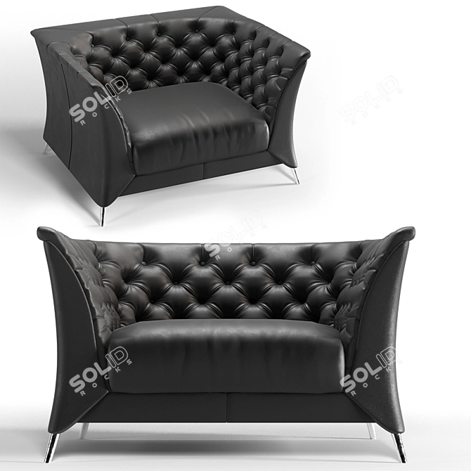 Title: Natuzzi La Scala Armchair: Elegant and Comfortable 3D model image 3