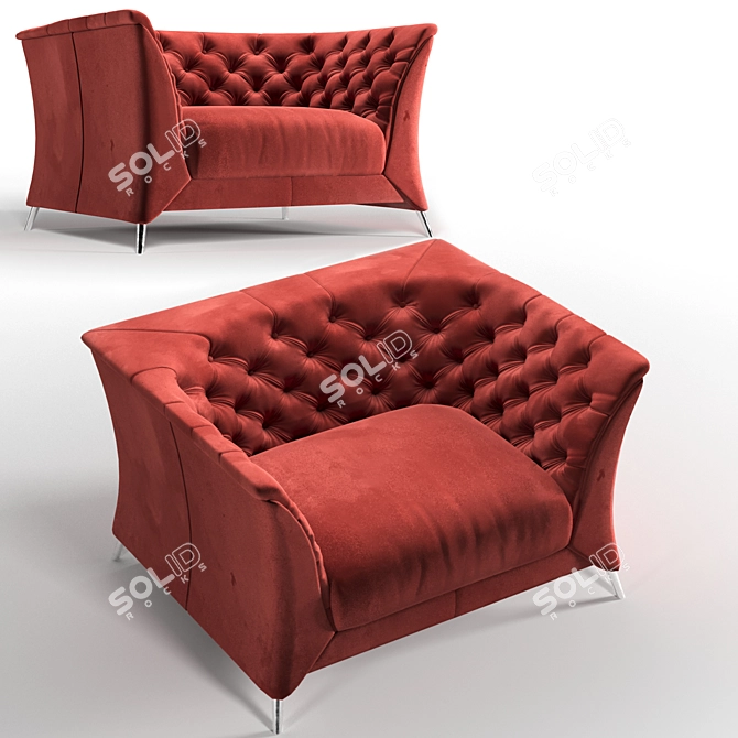 Title: Natuzzi La Scala Armchair: Elegant and Comfortable 3D model image 5