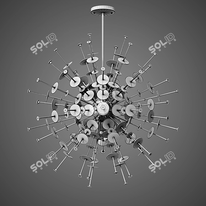 Dandelion Chandelier: Elegant Illumination 3D model image 2