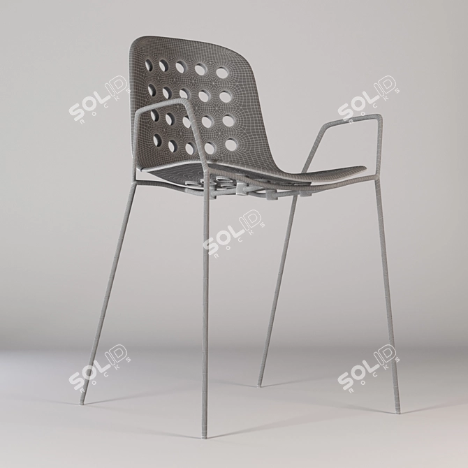 Modern Shell Armrest Chair 3D model image 3