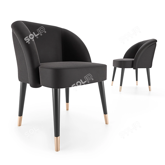 Pauline Dining Chair: Italian Luxury for Your Table 3D model image 1