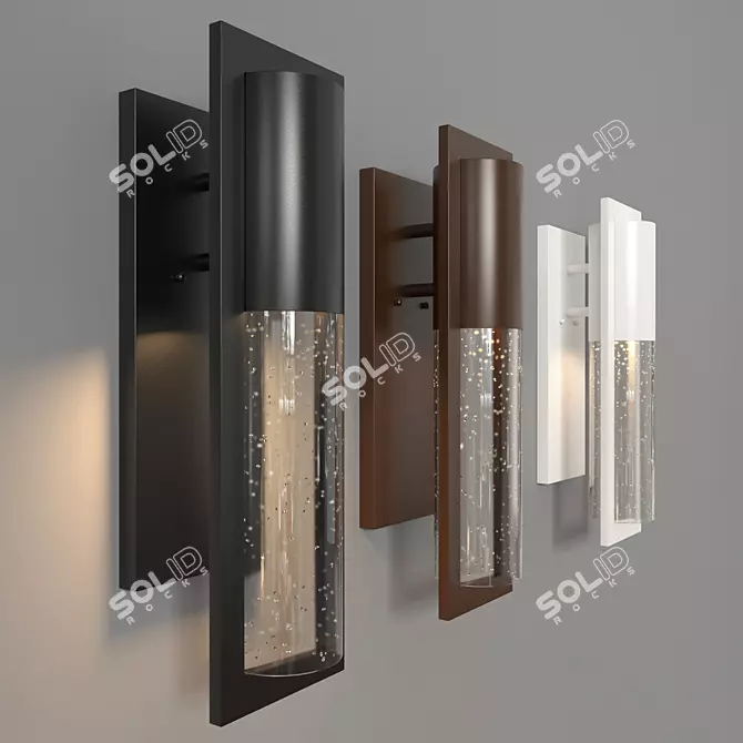 Elegant Accordion Wall Sconce 3D model image 1