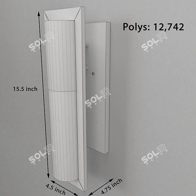 Elegant Accordion Wall Sconce 3D model image 2