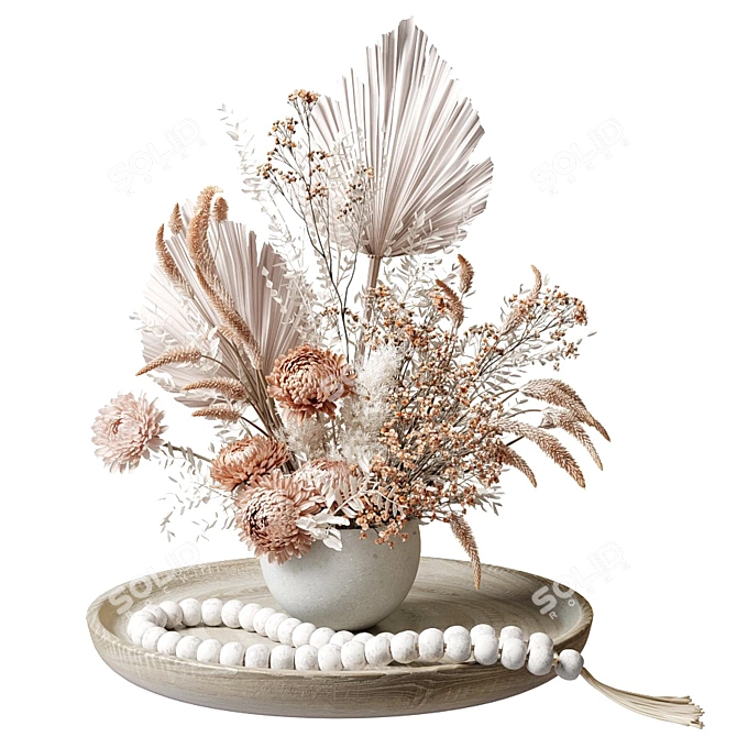 Dried Chrysanthemum Bouquet: Rustic Charm 3D model image 1