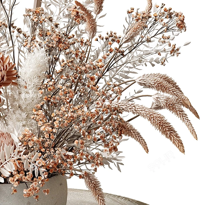 Dried Chrysanthemum Bouquet: Rustic Charm 3D model image 4