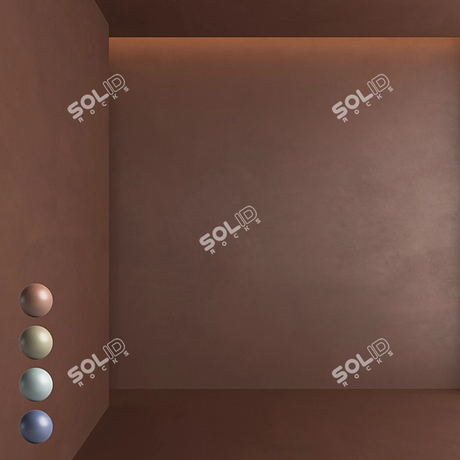 Decorative Concrete Set: 4 Colors, High-Quality Materials & Textures 3D model image 1