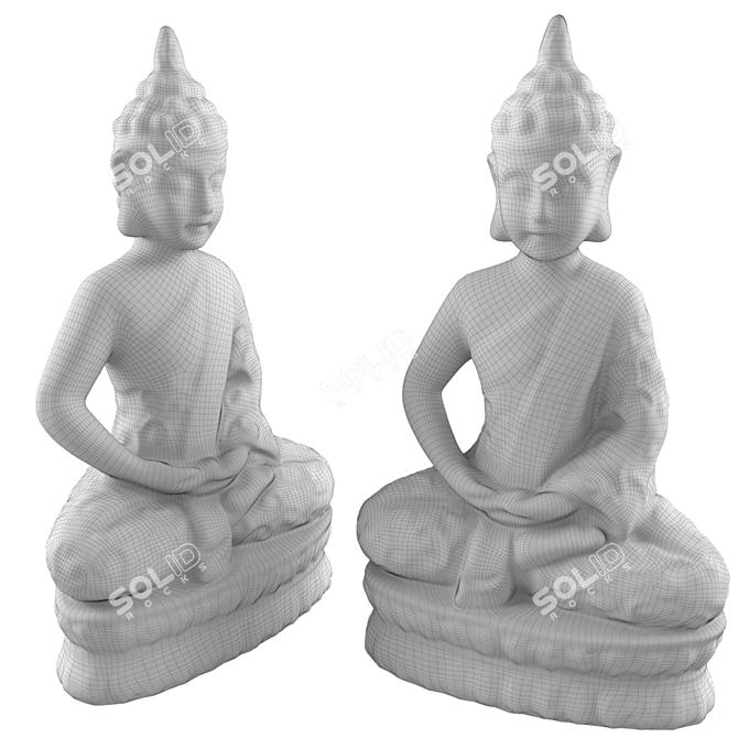  Serene Buddha Lotus Statue - 3D Visual Masterpiece 3D model image 2