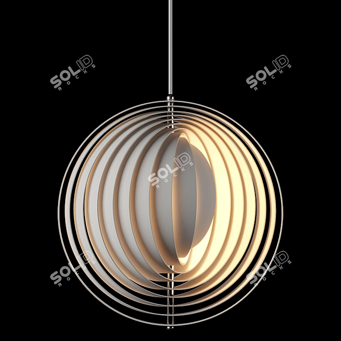 Vintage Moon Lamp by Verner Panton 3D model image 3