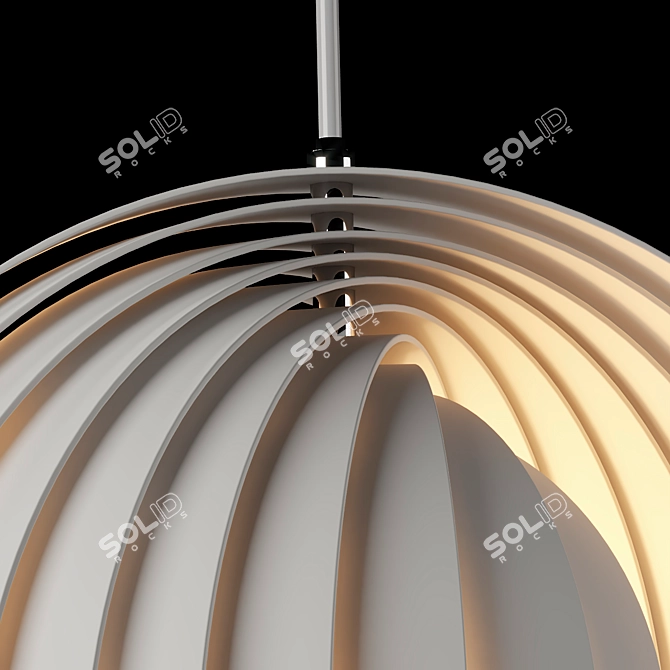 Vintage Moon Lamp by Verner Panton 3D model image 5