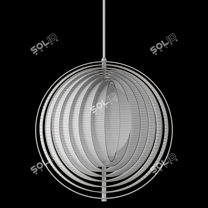 Vintage Moon Lamp by Verner Panton 3D model image 6