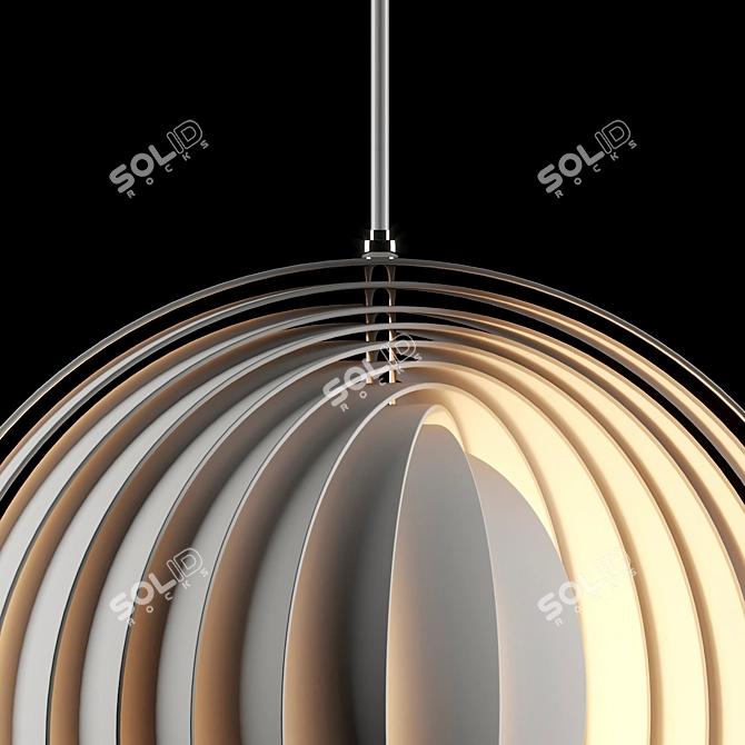 Vintage Moon Lamp by Verner Panton 3D model image 7