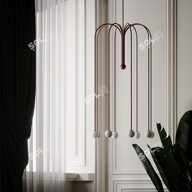 Elegant Parachute Chandelier: Michael Anastassiades 3D model image 3