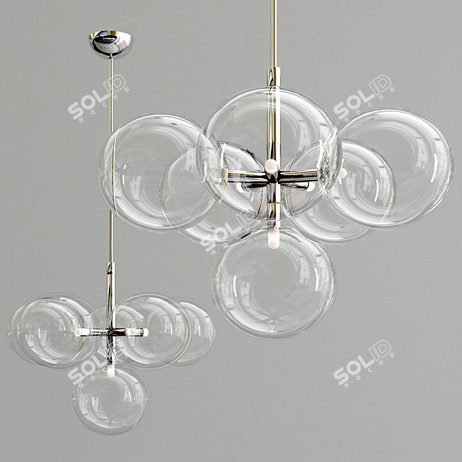 Modern 6-Light LED Pendant 3D model image 1