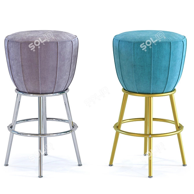 Glamour Gold Bar Stool 3D model image 1