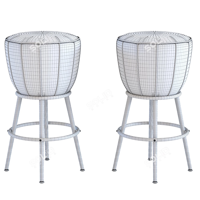 Glamour Gold Bar Stool 3D model image 2