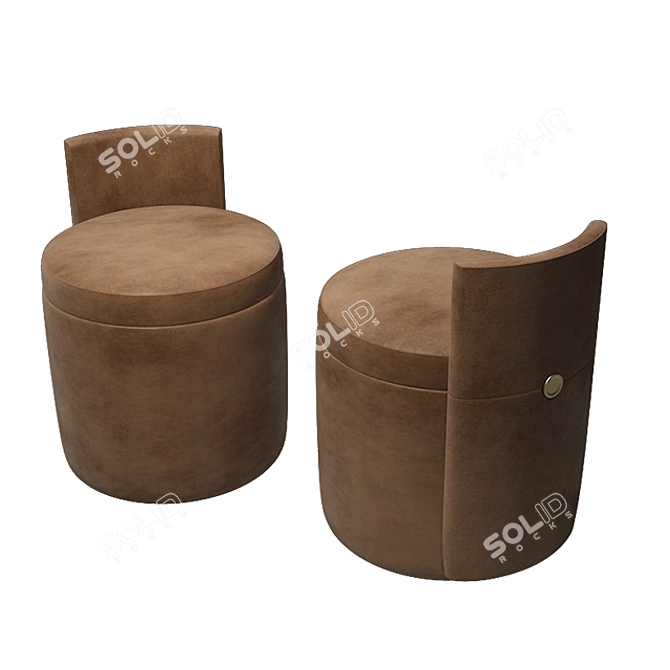 Luxury Turri Madison Pouf 3D model image 1