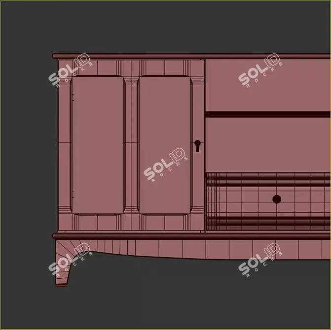 Stylish Lommarp TV Unit: Light Beige & Dark Blue-Green 3D model image 8