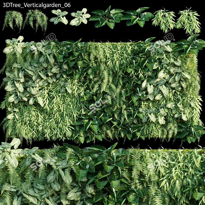Green Wall Vertical Garden - Model 06 3D model image 1