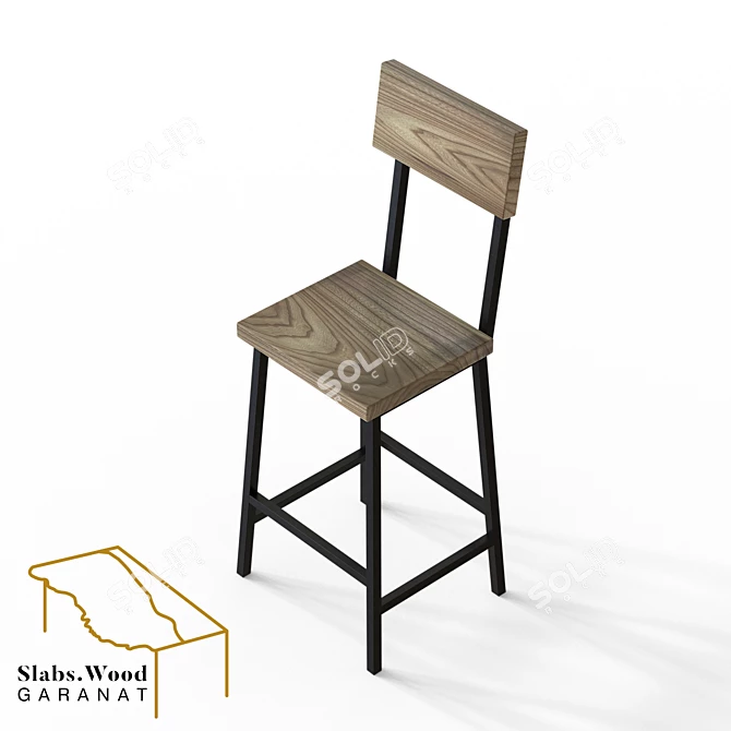 Karagach Slab Chair 3D model image 1