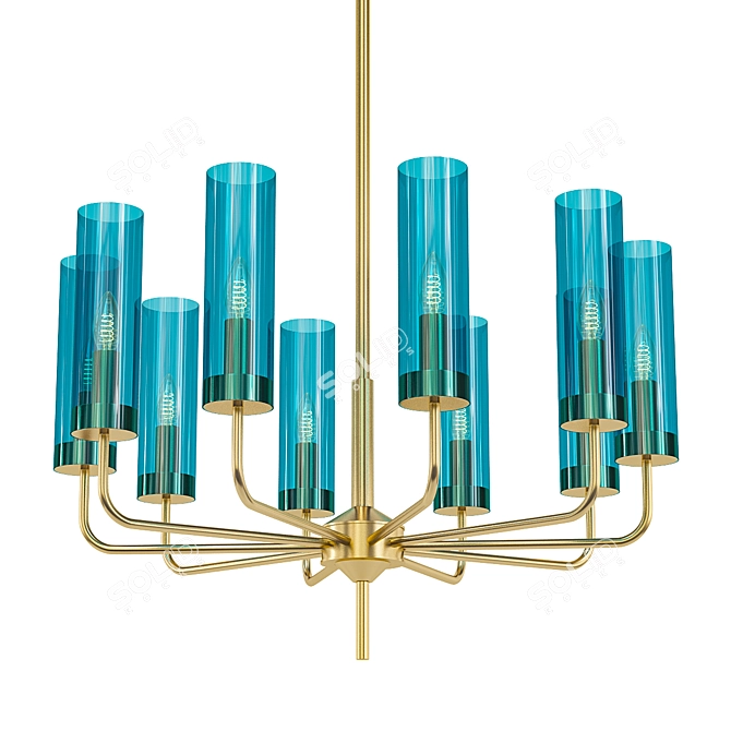 Midcentury Delphy Chandelier 3D model image 1