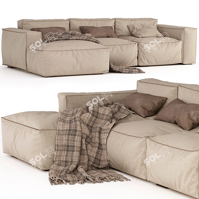 Oxer Gamma Sofa: Stylish Dandy Collection 3D model image 3