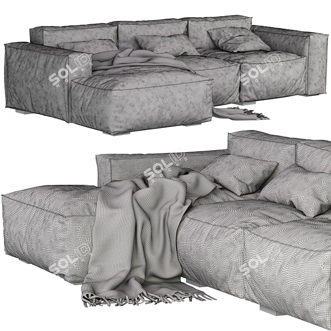 Oxer Gamma Sofa: Stylish Dandy Collection 3D model image 4