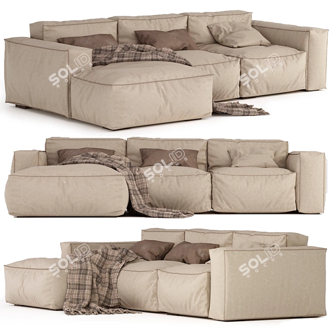 Oxer Gamma Sofa: Stylish Dandy Collection 3D model image 5