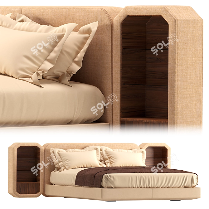 Luxurious Tonino Lamborghini Rem Bed: Ultimate Comfort and Style 3D model image 1