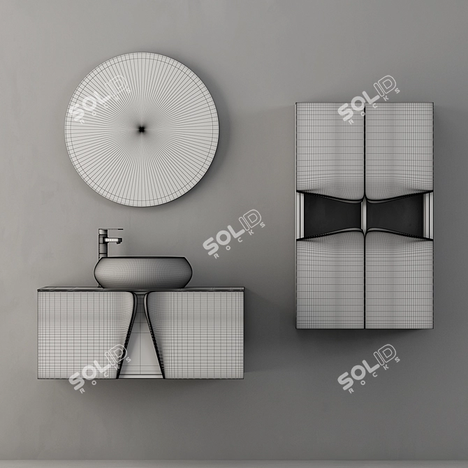 Modern Bathroom Cabinet Set | No. 060 3D model image 2