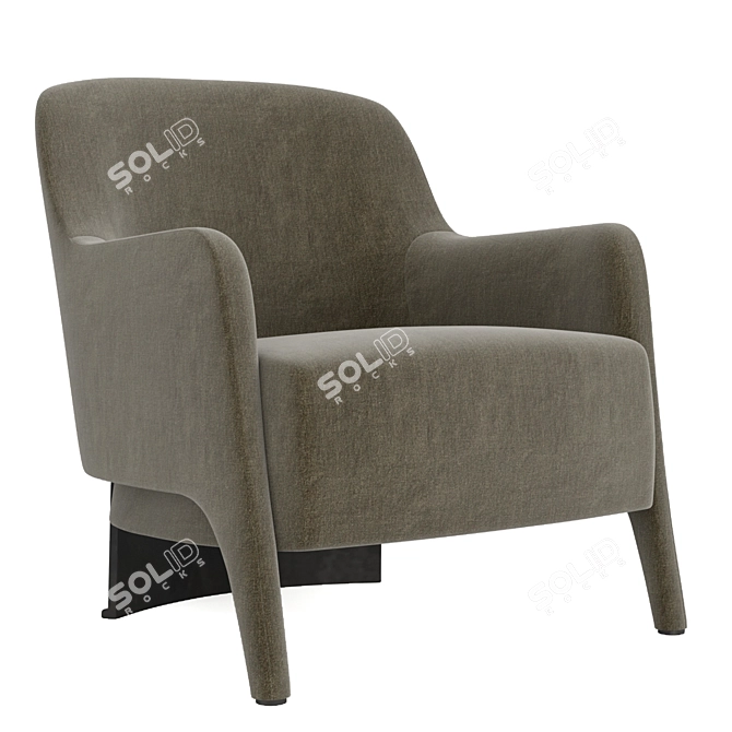 Sleek Modern Rodolfo Armchair 3D model image 1