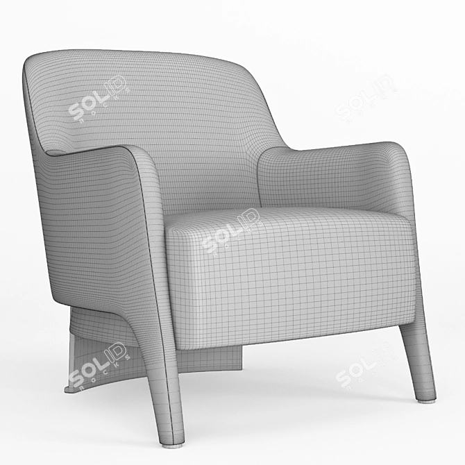 Sleek Modern Rodolfo Armchair 3D model image 2