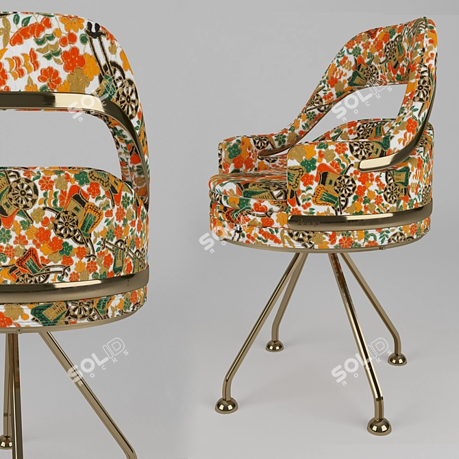 Elegant Blossom Seat 3D model image 2