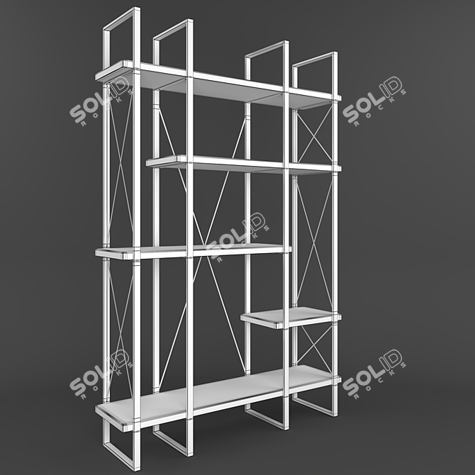 Solid Pine Argon Rack - Stylish and Spacious 3D model image 4