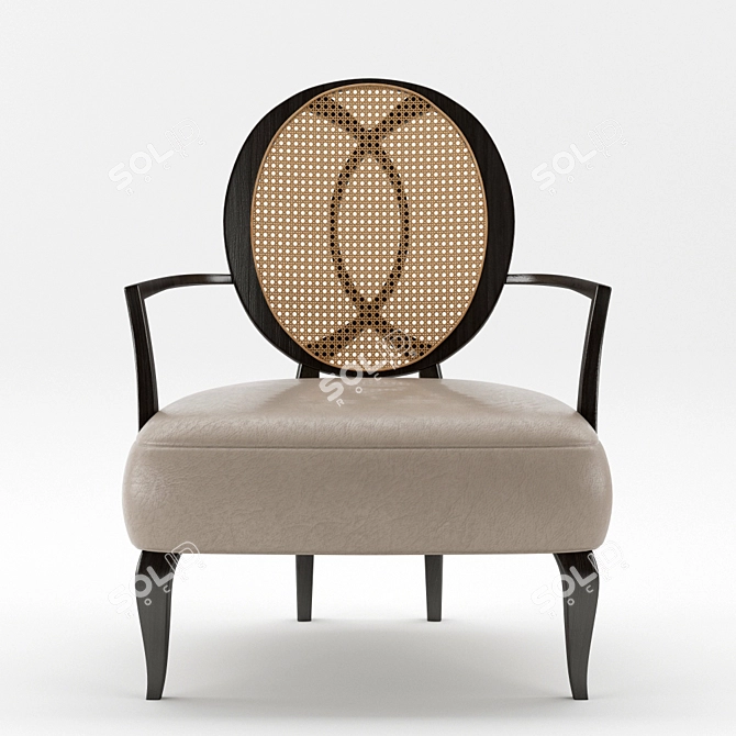 Elegant Mahogany Armchair: La Pausa 3D model image 1