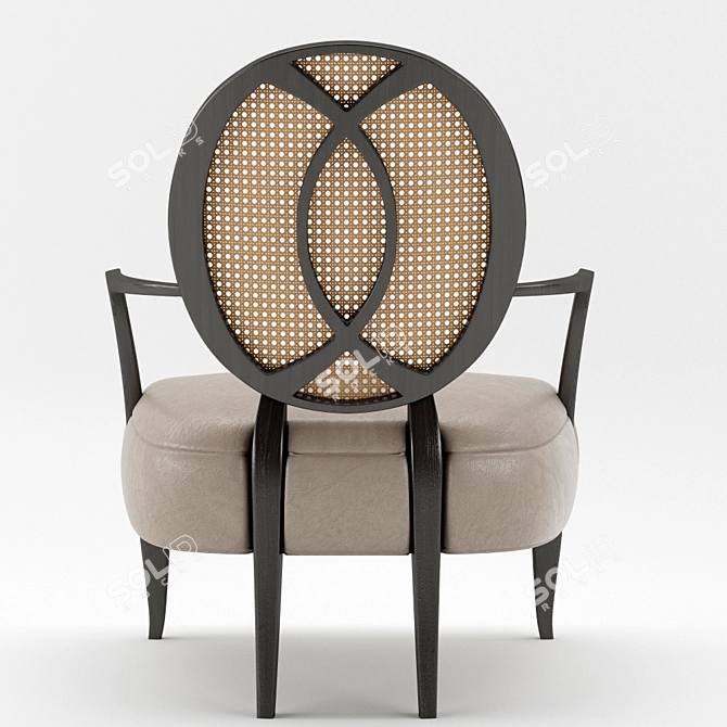 Elegant Mahogany Armchair: La Pausa 3D model image 3