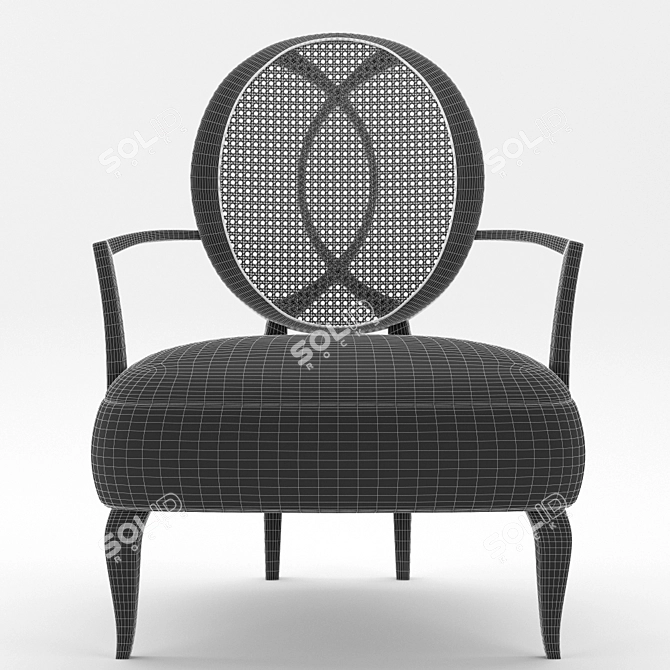 Elegant Mahogany Armchair: La Pausa 3D model image 4