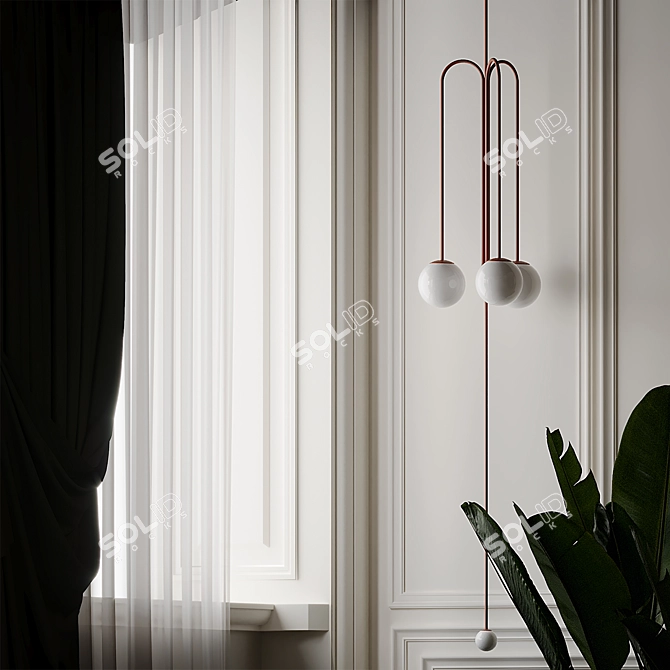 Pistil Pendant Lamp: Elegant Illumination by Michael Anastassiades 3D model image 3