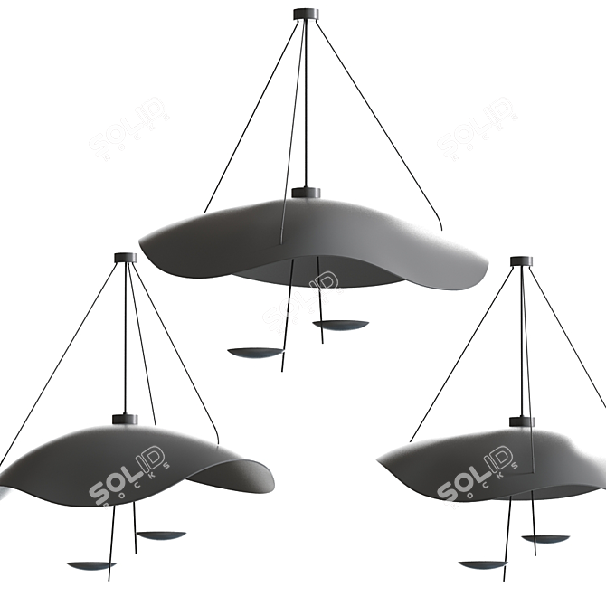 Luminous Lederam Manta S2: Modern Ceiling Light 3D model image 2