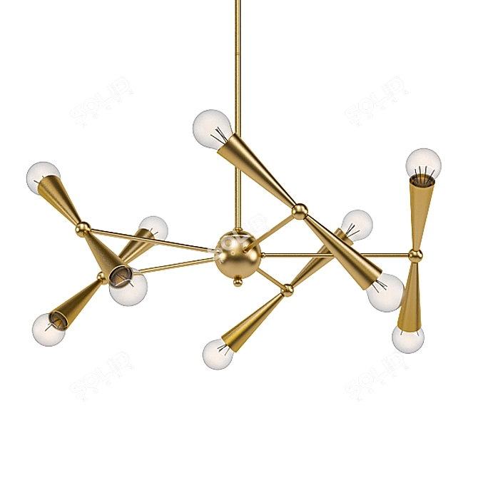 Contemporary Crystal Chandelier Set 3D model image 4