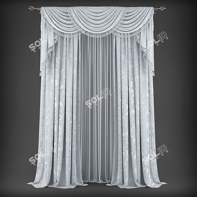 Elegant Poly Curtain: 358656 3D model image 1