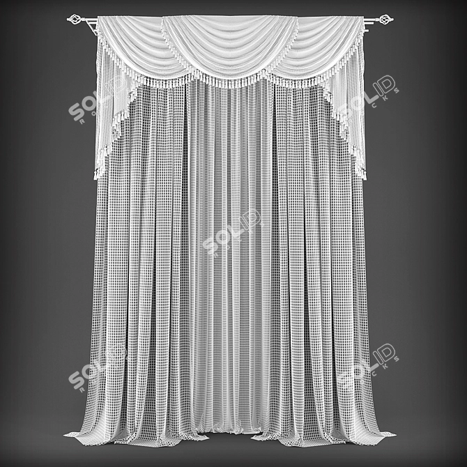 Elegant Poly Curtain: 358656 3D model image 2