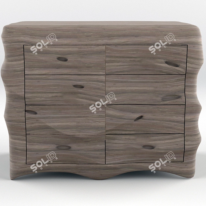 Wave Modern Chest Drawers 3D model image 6